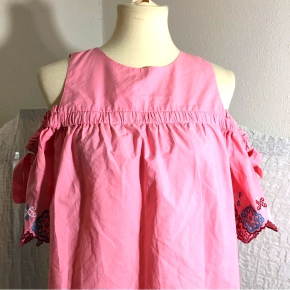 Loft Cold Shoulder Embroidered Top Size Small - Picture 7 of 12